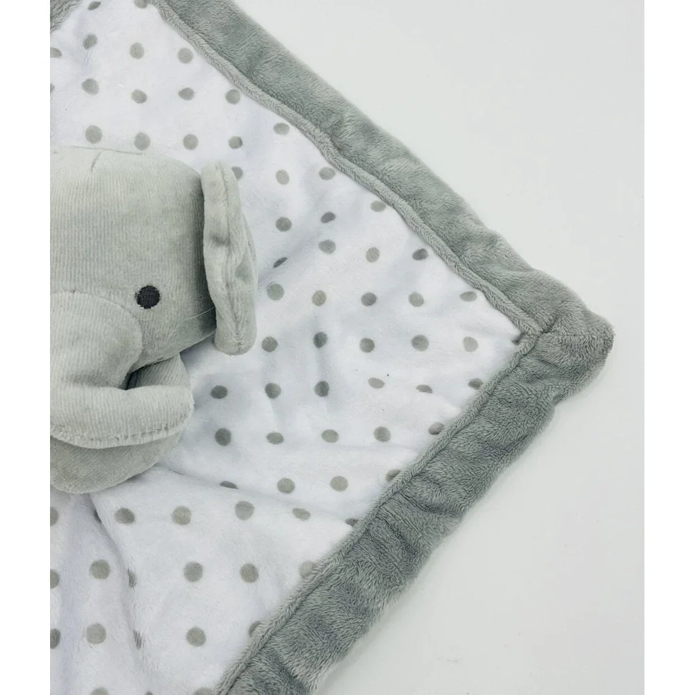Falls Creek Baby Elephant Lovey Gray Plush Rattle Security Blanket 11 x 11